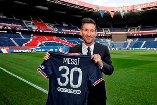 Messi, con la camiseta número 30 de PSG