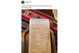 El tuit con la cuenta de un restaurante jujeño que se volvió viral