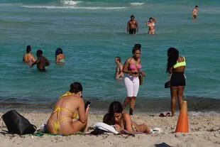 Turistas en Miami Beach, Florida