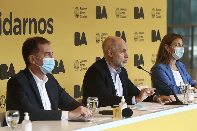 Horacio Rodríguez Larreta durante la conferencia de prensa