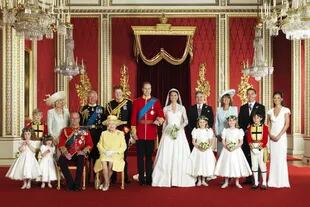 Durante la foto oficial de la boda del Príncipe Williams y Kate Middleton en abril del 2011