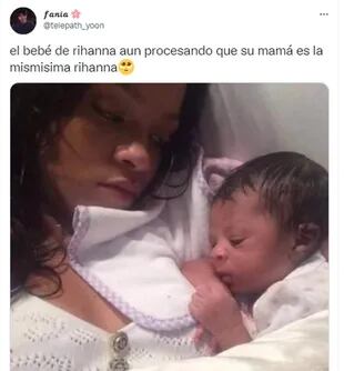 Esta sería la primera fotografía de Rihanna con su bebé