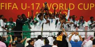El festejo de Nigeria campeón