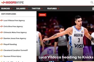 Luca Vildoza en la portada de HoopsHype; los medios norteamericanos dicen que el pase a los Knicks está acordado