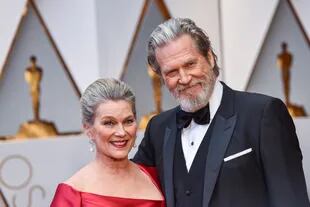 Jeff Bridges y Susan Geston, en la entrega de los Oscar en  en 2017