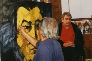 Oswaldo Guayasamín trabajó en el retrato de Alberto Cortez, cuando el músico volvió a los escenarios, luego de un accidente cerebral