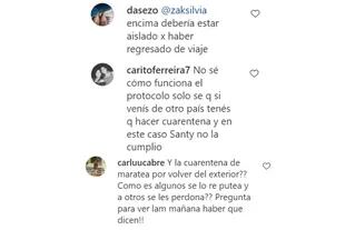 Los seguidores se quejaron porque Santiago Maratea estaba incumpliendo el protocolo