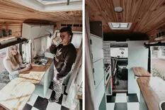 Una pareja convirtió su minivan en una casa rodante de diseño para viajar hasta Alaska