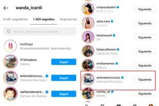 Wanda Nara comenzó a seguir en Instagram a Antonela Roccuzzo tras la incorporación de Messi al PSG