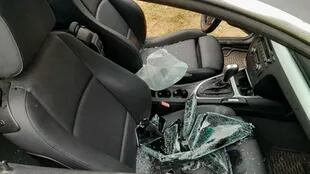El auto de Brian Fernández, destruido