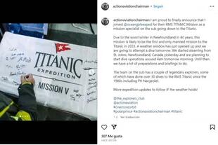 El posteo de Hamish Harding poco antes de sumergirse en el Titan, hoy desaparecido, para aproximarse a los restos del Titanic