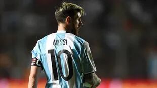 Lionel Messi, capitán de la selección argentina, en una escena del partido frente a Colombia, en noviembre pasado