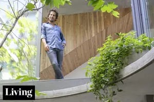 El arquitecto Agustín Goldenhorn concretó en su casa sus ideas más personales, patio circular incluido