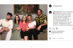 Dante Spinetta compartió una conmovedora despedida tras la muerte de su madre, Patricia Salazar, junto a varias fotos familiares