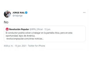 Jorge Rial respondió a los rumores sobre su regreso a la televisión