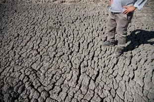La pérdida de cuerpos de agua por el cambio climático es una de las mayores amenazas que enfrenta la humanidad (en foto: lecho del Río Salado a la altura de Tostado, Santa Fe, tras la sequía de este verano)