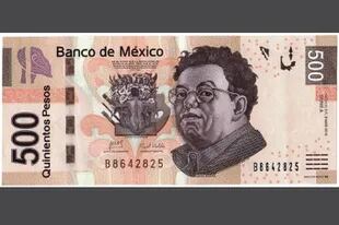 Diego Rivera y Frida Khalo, la pareja más icónica del arte latinoamericano, en el anverso y reverso del billete de 500 mexicano