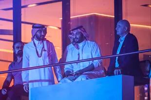 Infantino was shown next to Saudi Prince Mohammed bin Salman on Saturday during the fight between Oleksandr Usyk and Anthony Joshua.