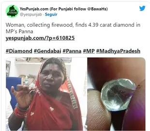 La noticia sobre el hallazgo del diamante precioso se viralizó en las redes sociales.