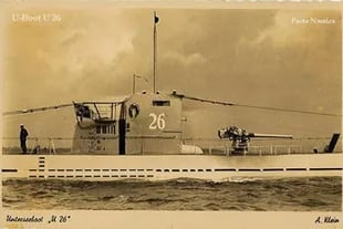 El submarino U-26 comandado por el argentino Heinz Scheringer