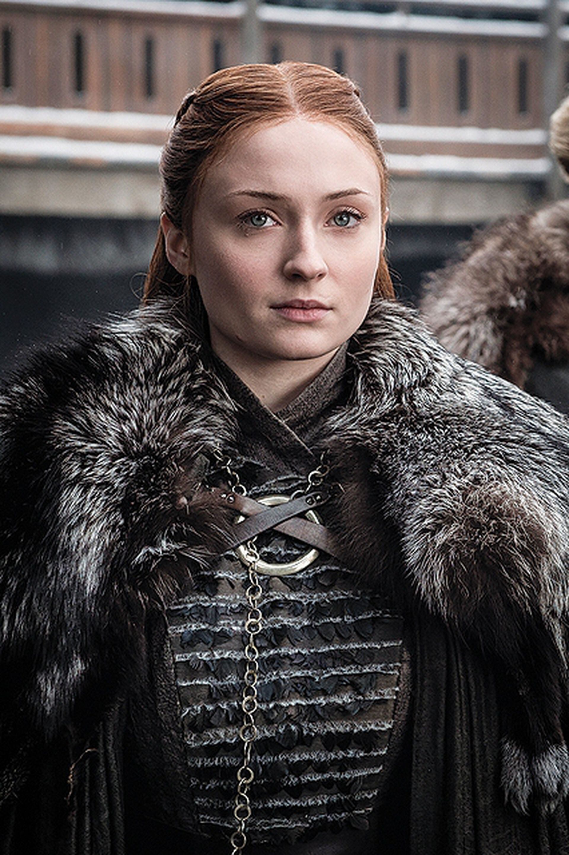 Turner como la reina de Winterfell hacia el final de la serie.