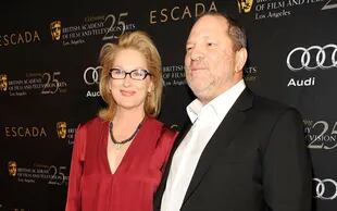 Meryl Streep y Weinstein, productor de La dama de hierro
