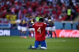 El emocionante festejo de Keysher Fuller, autor del gol de la victoria de Costa Rica ante Japón, por la Copa del Mundo