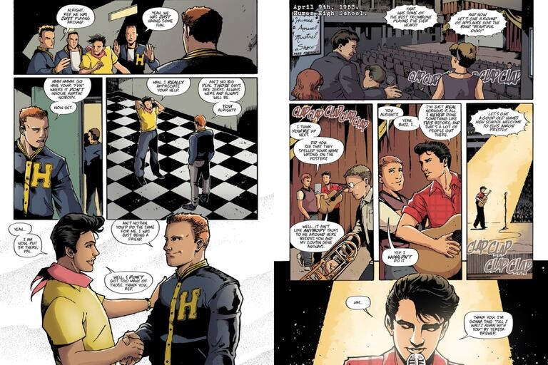 Fragmento de "Elvis Presley: La Novela Gráfica", el comic dedicado al ícono del rock