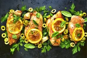 Pollo al limón a la parrilla sin grasa ni aceite