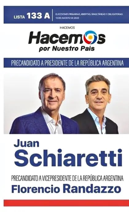Hacemos por Nuestro País: así es la boleta electoral de Juan Schiaretti y  Florencio Randazzo - LA NACION