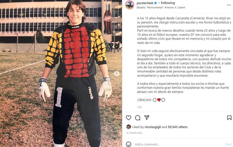 Germán Lux anunció su retiro del fútbol con un emotivo posteo en las redes sociales