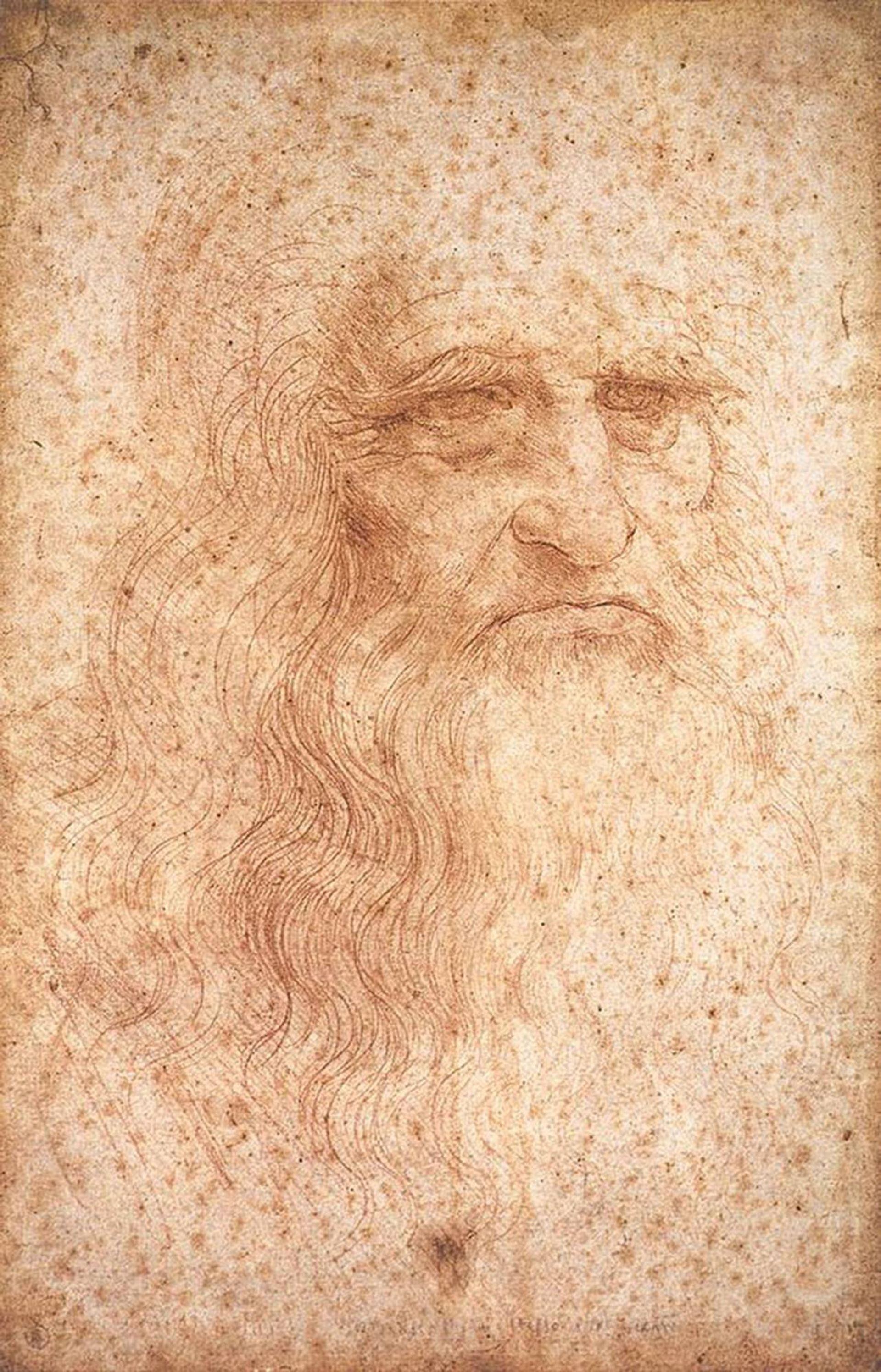 Autorretrato, atribuido a Leonardo da Vinci.