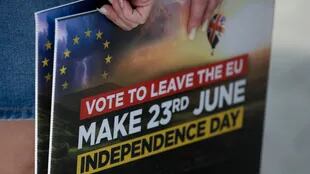 Un cartel de campaña a favor de la salida de Gran Bretaña de la UE