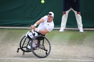 El cordobés Gustavo Fernández en Wimbledon, donde fue campeón de singles en 2019