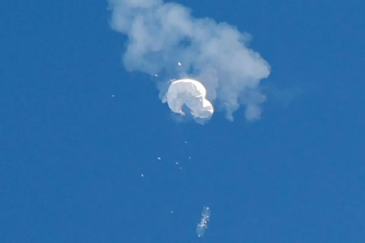 Imagen del globo derribado por Estados Unidos.