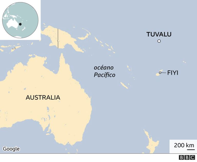 La ubicación geográfica de Tuvalu
