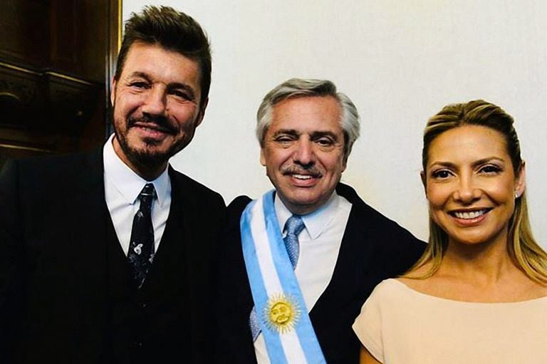 Marcelo Tinelli, Alberto Fernández y Fabiola Yáñez en el Congreso.