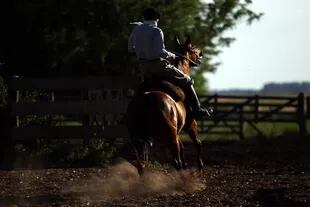 Carlos "Polito" Ulloa en su campo de Lincoln, cuatro décadas domando caballos de Polo