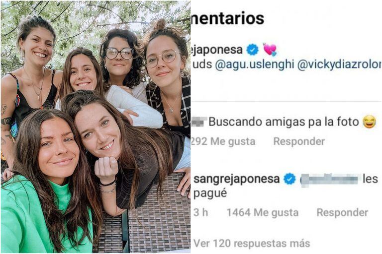 La China Suárez compartió fotos con amigas y salió a responderle a una seguidora que dijo que las buscaba "para la foto"