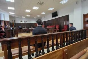 01/04/2022 David Goldar y Santi Mina en la última sesión del juicio que ha quedado visto para sentencia en la Audiencia Provincial de Almería DEPORTES ANDALUCÍA ESPAÑA EUROPA ALMERÍA