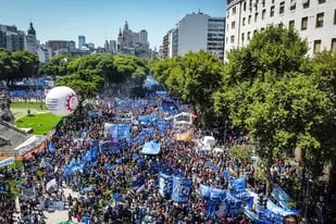 Los gremios y movimientos sociales oficialistas se movilizaron en apoyo a Alberto Fernández