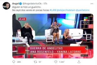 Ángel apoyó la versión de la panelista (Captura Twitter)