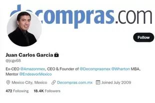 El perfil de Twitter de Juan Carlos García