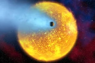 HD 209458 b fue el primer exoplaneta en ser visto en tránsito (cruzando su estrella)