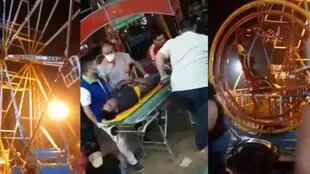 Cuatro heridos al caer una silla de la “Vuelta al Mundo” en un parque de José C. Paz.