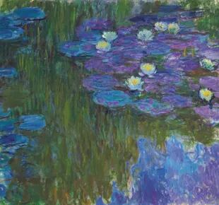 Llos Nenúfares en flor (1914-17) de Claude Monet, una serie a la que el artista dedicó los últimos veinte años de su vida, también integran la subasta