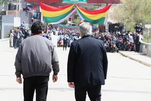 Alberto Fernández y Evo Morales en la frontera La Quiaca-Villazón
