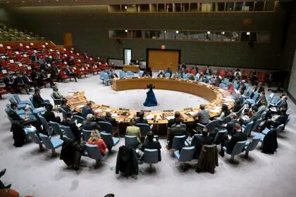 El Consejo de Seguridad de la ONU, donde la Argentina respaldó la posición de Ucrania, en 2014; después cambió a la abstención