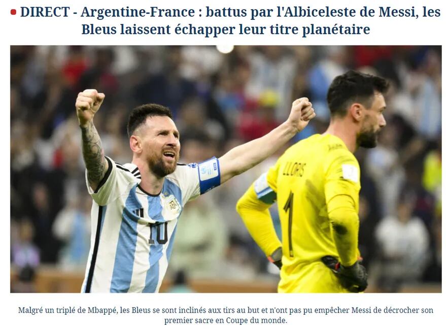 Así tituló Le Figaro el triunfo argentino