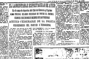 Un fragmento de la noticia en el diario La Prensa